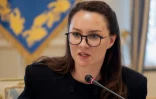 La Première ministre ukrainienne, Ioulia Svyrydenko, participe à une conférence de presse  à Kiev, le 5 mars 2026 