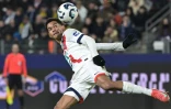 Le joueur du Paris Saint-Germain Senny Mayulu lors du match de quart de finale de Coupe de France contre le Stade Briochin au Roazhon Park à Rennes le 26 février 2025.
