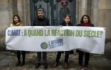 De gauche à droite, les représentants de la Fondation Nicolas Hulot, Célia Gautier, de Greenpeace France, Jean-François Julliard, de "Notre affaire à tous", Marine Denis, et d'Oxfam, Cécile Duflot, en mars 2019