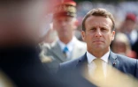 Le président Emmanuel Macron lors d'une cérémonie marquant le 79e anniversaire de l'appel du 18 juin, au Mont Valérien le 18 juin 2019