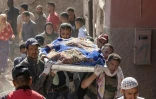 Funérailles d'une victime du séisme dans le village d'Imi N'Tala, dans le centre du Maroc, le 10 septembre 2023