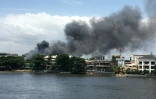La prison Ikoyi en feu à Lagos, au Nigeria, le 22 octobre 2020