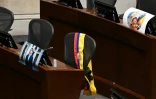 La place où siégeait Miguel Uribe au Parlement à Bogota le 11 août 2025
