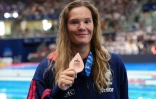 La Française Pauline Mahieu, médaillée de bronze en 200 m dos, aux Championnats d'Europe, le 11 août 2026 à Saint-Denis