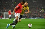 Le milieu de terrain de Manchester United Marcus Rashford (g) lors du match nul-1-1 face Ă Arsenal le 30 septembre 2019