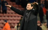 La joie de Frank Lampard, alors manager de Derby County, après un but contre Southampton en Coupe d'Angleterre, le 16 janvier 2019 à Southampton