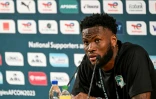 Le milieu de terrain ivoirien Franck Kessié, en conférence de presse, le 12 janvier 2024 à Abidjan