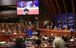 Le président ukrainien Volodymyr Zelensky s'adresse aux membres du Conseil de l'Europe à Strasbourg, le 25 juin 2025dans l'est de la France