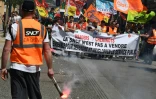 Des cheminots parmi les manifestants à Toulouse le 19 avril 2018