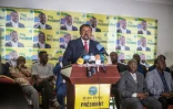 L'opposant gabonais Jean Ping face à la presse le 29 août 2016 à Libreville