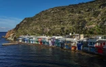 Le village de Klima sur l'île grecque de Milos, en mer Egée, le 4 février 2025