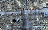 Image satellite de Maxar Technologies montrant des maisons en feu Ă Tchernihiv, le 16 mars 2022 en Ukraine