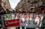 Des étudiants manifestent contre la réforme Vidal près de Normal Sup', le 3 mai 2018 à Paris