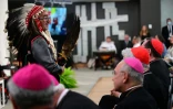 Pendant la visite du pape François à Québec, le 27 juillet 2022