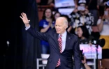 L'ancien vice-président Joe Biden en campagne pour la primaire démocrate du New Hampshire, le 8 février 2020