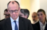 Le leader de la CDU et futur chancelier allemand, Friedrich Merz, à l'issue d'une réunion au Bundestag, le 14 mars 2025 à Berlin