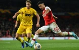 L'attaquant brésilien d'Arsenal Gabriel Martinelli (d) auteur d'un doublé contre le Standard de Liège en Ligue Europa, le 3 octobre 2019 à Londres 