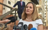 La ministre canadienne des Affaires étrangères Chrystia Freeland prend la parole devant la presse à Washington DC, le 28 août 2018