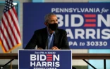 Barack Obama lors d'une table ronde à Philadelphie, dans l'Etat-clé de Pennsylvanie, le 21 octobre 2020
