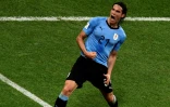 L'attaquant uruguayen Edinson Cavani buteur lors de la qualification en quart de finale du Mondial le 30 juin 2018