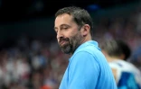 Le sélectionneur des Bleus Frédéric Fauthoux lors du 8e de finale de l'Euro de basket contre la Géorgie, le 7 septembre 2025 à Riga