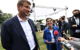 Yannick Jadot et Sandrine Rousseau à Poitiers le 19 août 2021 lors des Journées d'été d'EELV