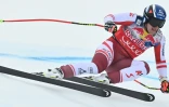 L'Autrichien Matthias Mayer lors dela descente de KitzbĂĽhel, le 24 janvier 2021