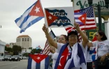 Rassemblement à Miami en soutien aux manifestants anti-gouvernementaux cubains, le 14 novembre 2021