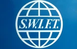Le logo de la société Swift photographié en 2006