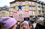 Manifestation contre le parti allemand d'extrĂŞme droite AfD, le 20 janvier 2024 Ă Francfort