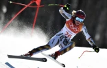La Tchèque Ester Ledecka lors du super-G aux JO, le 17 février 2018 à Pyeongchang 