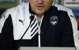 L'entraîneur de Bordeaux Willy Sagnol en conférence de presse veille du match de l'Europa League contre Rubin Kazan, le 9 décembre 2015 à Bordeaux