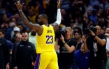 LeBron James, le 28 février 2024 pendant un match contre les LA Clippers à Los Angeles