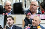 Montage photos des représentants syndicaux Roger Dillenseger (Unsa-ferroviaire, en haut à gauche), Didier Aubert (CFDT-Cheminots, en haut à droite), Laurent Brun (CGT, en bas à gauche) et Eric Santinelli (Sud-rail, en bas à droite)