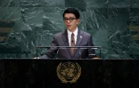 (Photo archives) Le président malgache Andry Rajoelina fait un discours aux Nations unies, le 24 septembre 2025 à New York (Etats-Unis)
