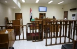 La salle de la cour pénale à Bagdad, où sont jugés des ressortissants français pour appartenance au groupe jihadiste Etat islamique (EI), le 29 mai 2019