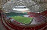 Vue de l'intérieur du stade d'Al-Thumama, le 22 octobre 2021, l'un des huit stades qui accueillera plusieurs matches de la Coupe du monde de football en 2022 au Qatar