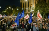 Manifestation pro-européenne à Tbilissi le 20 octobre 2024, à une semaine d'élection cruciales pour la Géorgie
