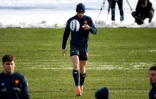 Le jeune Romain Ntamack à l'entraînement avec le XV de France à Marcoussis, le 31 janvier 2019