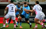 Le pilier Mohamed Haouas (c) lors d'un match avec Montpellier face au Stade Français, le 28 décembre 2019 à Montpellier 