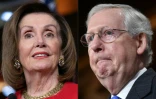 Une combinaison de photos de la chef de la majorité démocrate à la Chambre des représentants, Nancy Pelosi, et du leader de la majorité républicaine au Sénat, Mitch McConnell réalisée le 23 décembre 2019