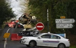 La route traversant la ZAD bloquée près de Notre-Dame-des-Landes, le 22 janvier 2018