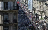 Des dizaines de milliers de manifestants pour la "Fête à Macron" le 5 mai 2018 dans le centre de Paris