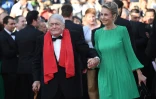 Claude Lanzmann sur le tapis rouge du festival de Cannes, le 19 mai 2018