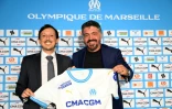 Le nouvel entraîneur de l'OM Gennaro Gattuso officiellement présenté par le président Pablo Longoria à Marseille, le 28 septembre 2023 