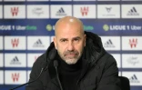 L'entraîneur de Lyon Peter Bosz en conférence de presse, le 5 décembre 2021 à Bordeaux