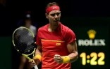 L'Espagnol Rafael Nadal contre le Croate Borna Gojo en Coupe Davis, le 20 novembre 2019 à Madrid 