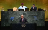 Le secrétaire général de l'ONU, Antonio Guterres lors du "Sommet de l'avenir" en marge de l'Assemblée générale de l'ONU, le 22 septembre 2024 à New York