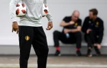 Thierry Henry à l'entraînement de la Belgique, le 9 juillet 2018 à Dedovsk, près de Moscou