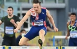 Le Norvégien Karsten Warholm, vainqueur du 400 m haies lors du meeting de la Ligue de Diamant, le 17 septembre 2020 au stade Olympique à Rome